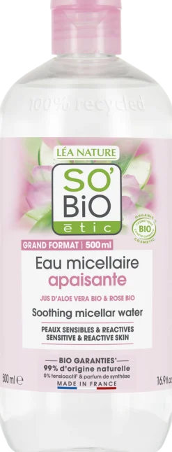 Acqua Micellare Lenitiva all'Aloe Vera e alla Rosa, 500 ml