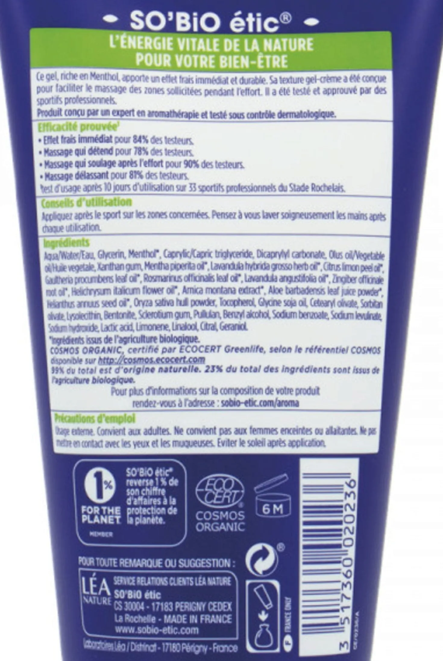 Aroma - Sport-Gel al Mentolo, 150 ml