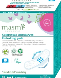 Assorbenti Biologici Extra Lunghi, 8 pezzi