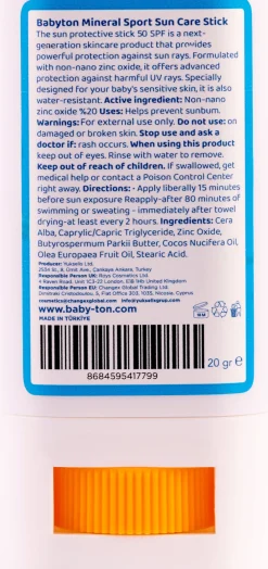 Baby & Kids Mineral Sport Sunscreen Stick SPF50, 20 g