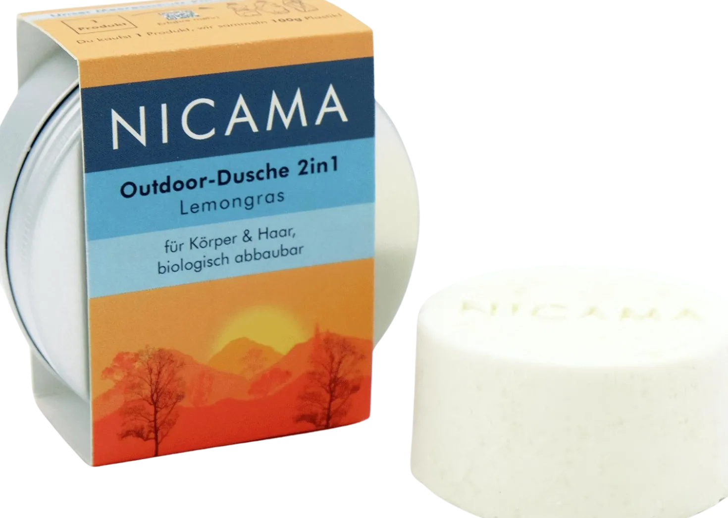 Bagnoschiuma Solido Outdoor 2 in 1 - Lemongrass, 60 g in barattolo
