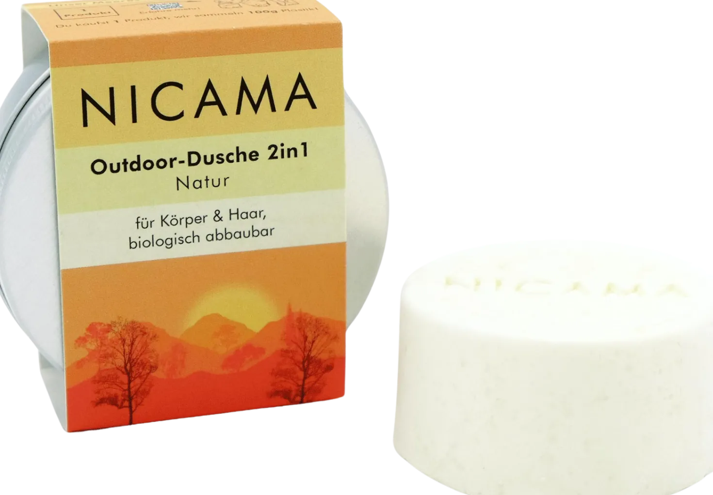 Bagnoschiuma Solido Outdoor 2 in 1 - Naturale, 60 g in barattolo