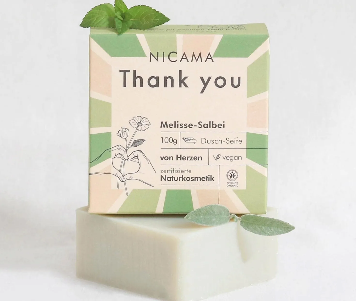 Bagnoschiuma Solido "Thank You" - Melissa e Salvia, 100 g