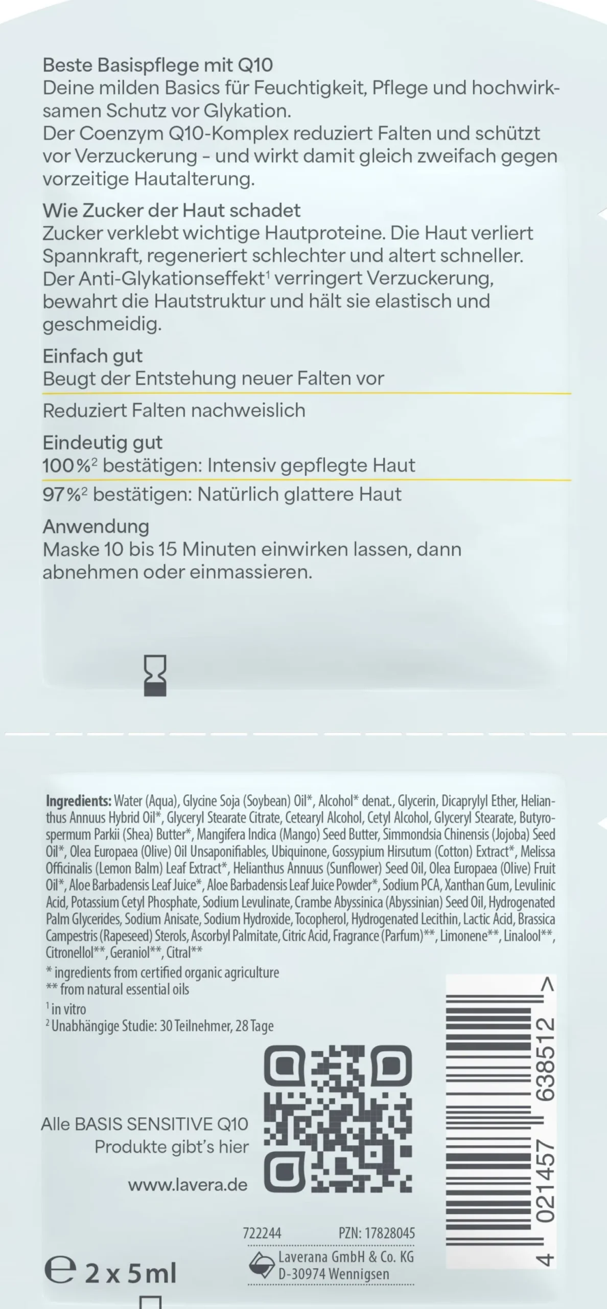 basis sensitiv - Maschera Antirughe Q10, 10 ml