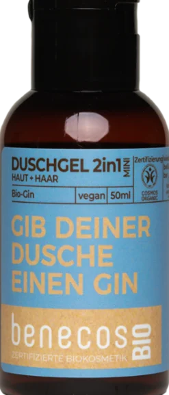 benecosBIO Gel Doccia 2in1 al Gin Bio, 50 ml