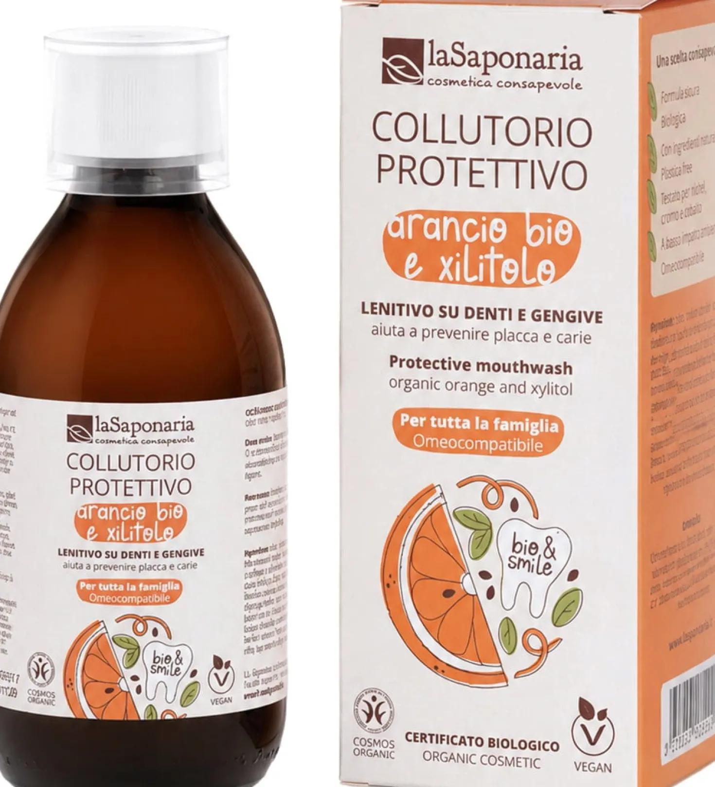 Bio&Smile - Collutorio Protettivo Arancia e Xilitolo, 250 ml