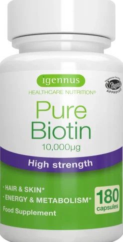 Biotina Pura 10.000 mcg, 180 capsule vegetali