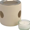 Bruciatore di Incenso a Cilindro Beige con Setaccio