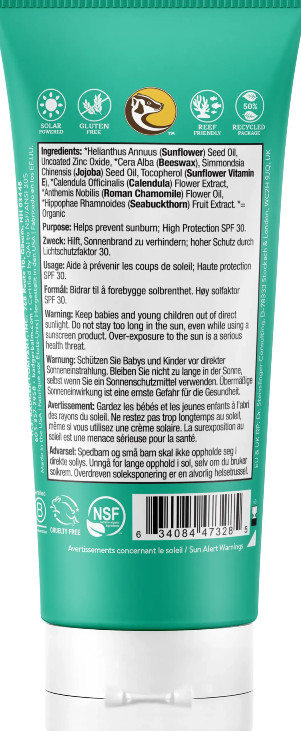 Chamomile Baby Sunscreen Cream SPF 30, 87 ml