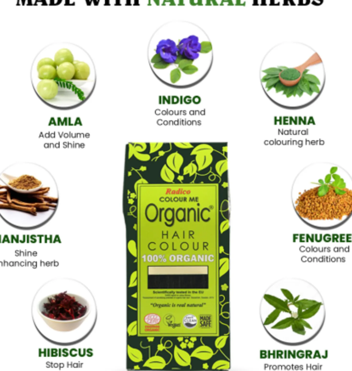 Colorante Vegetale per Capelli Dark Brown, 100 g