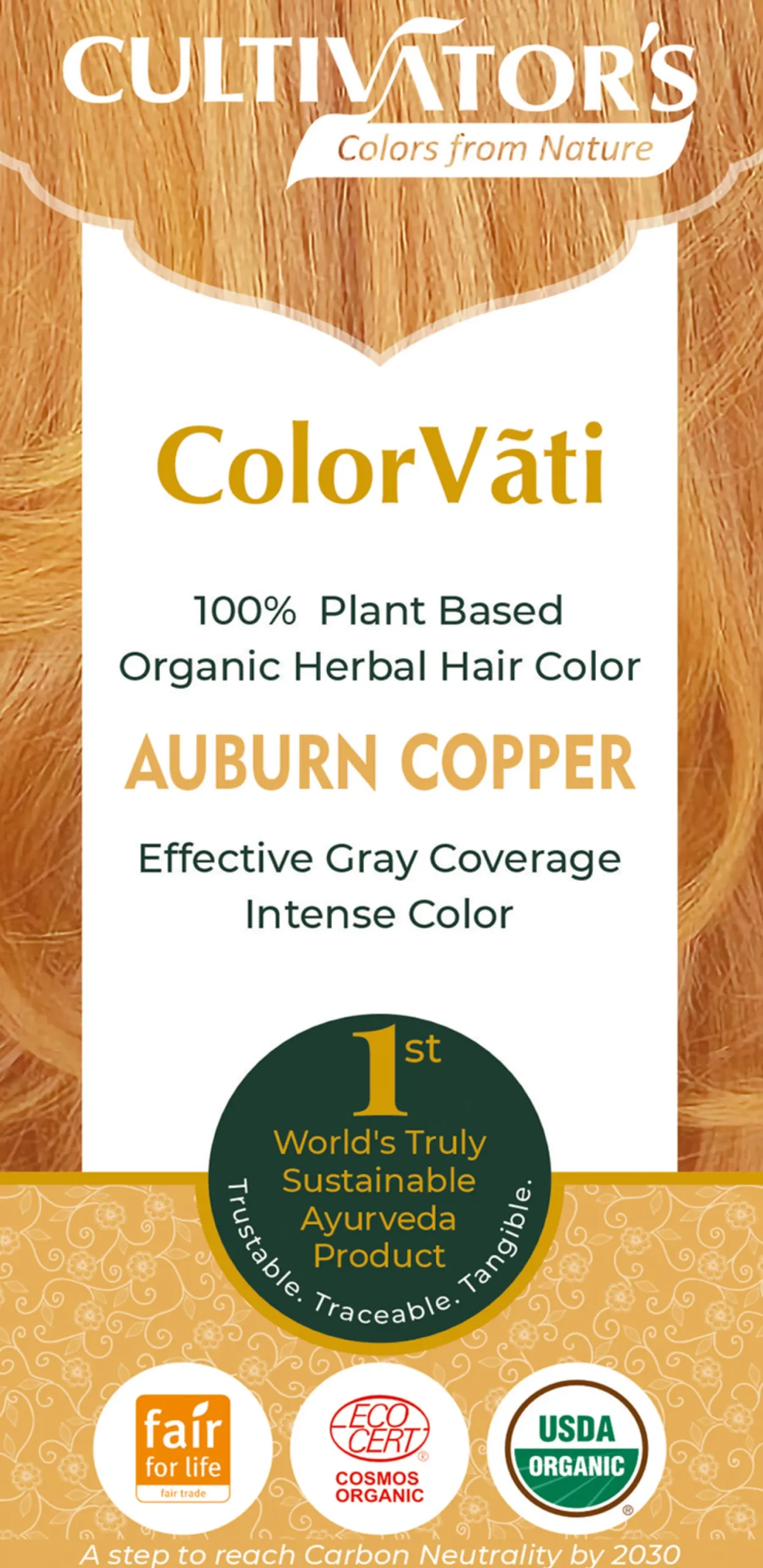 ColorVãti Organic Herbal Hair Color - 05 Auburn Copper, 100 g