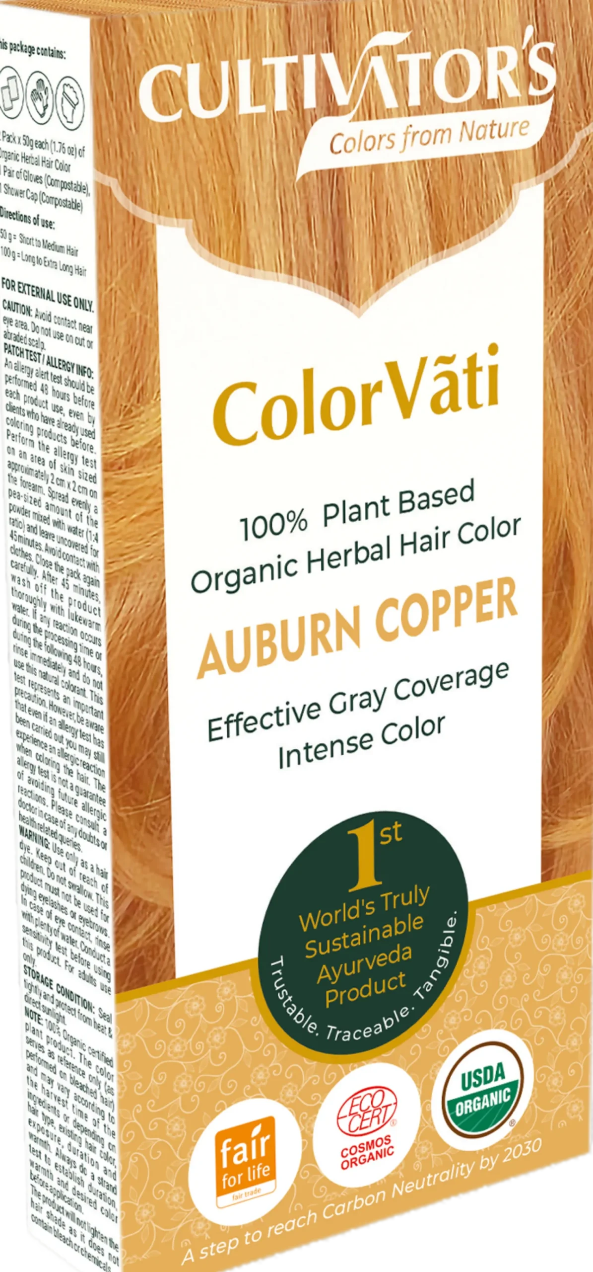 ColorVãti Organic Herbal Hair Color - 05 Auburn Copper, 100 g
