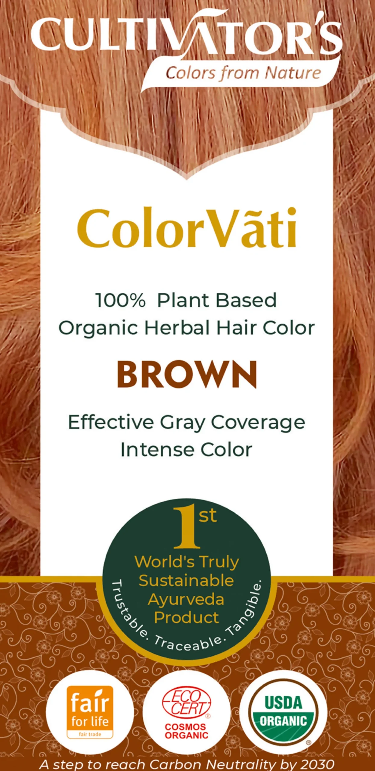 ColorVãti Organic Herbal Hair Color - 07 Brown, 100 g