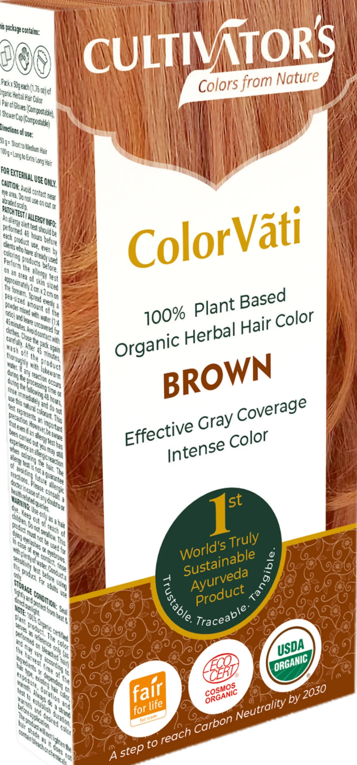 ColorVãti Organic Herbal Hair Color - 07 Brown, 100 g
