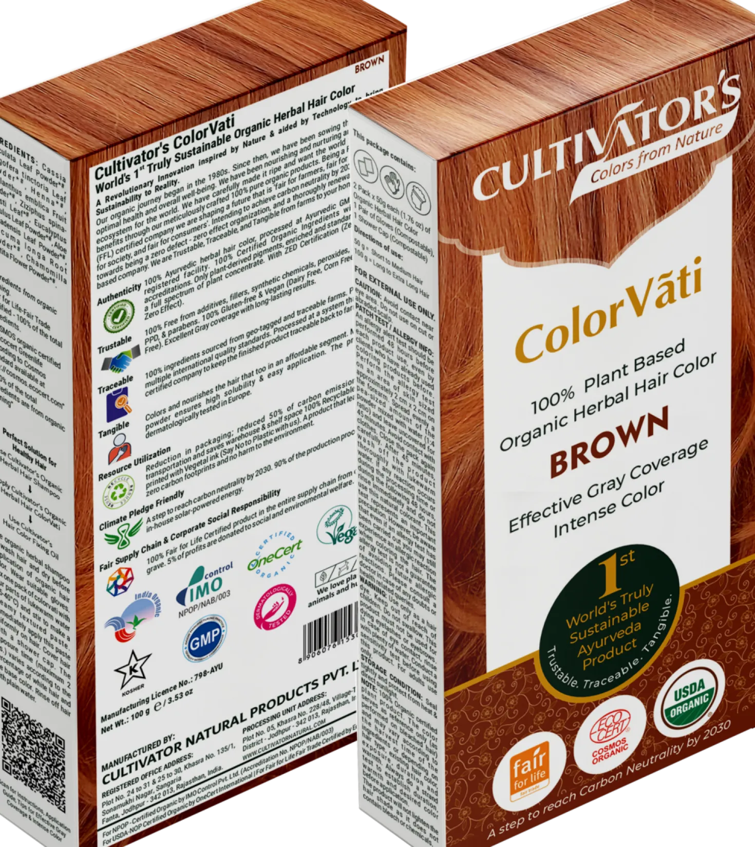 ColorVãti Organic Herbal Hair Color - 07 Brown, 100 g