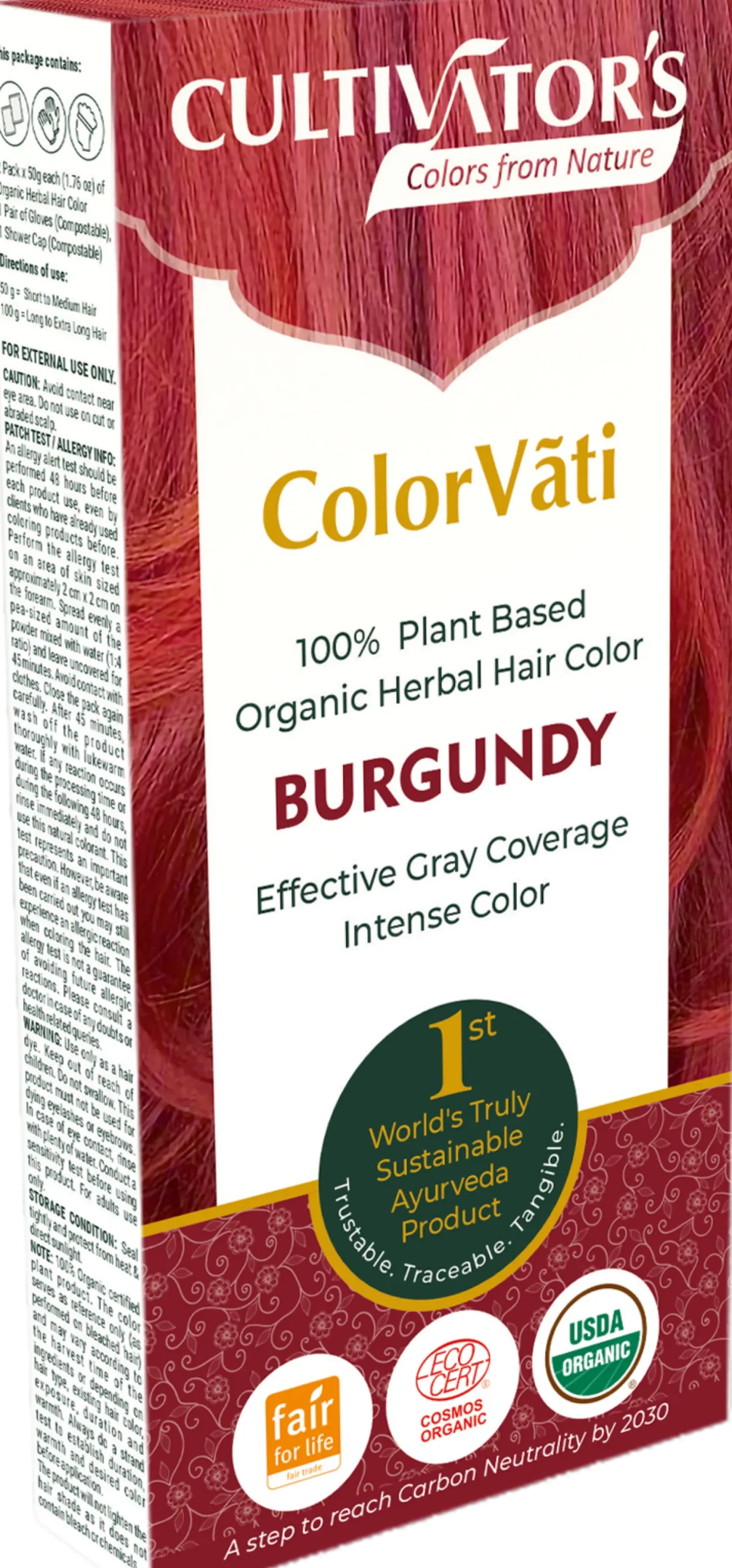 ColorVãti Organic Herbal Hair Color - 12 Burgundy, 100 g
