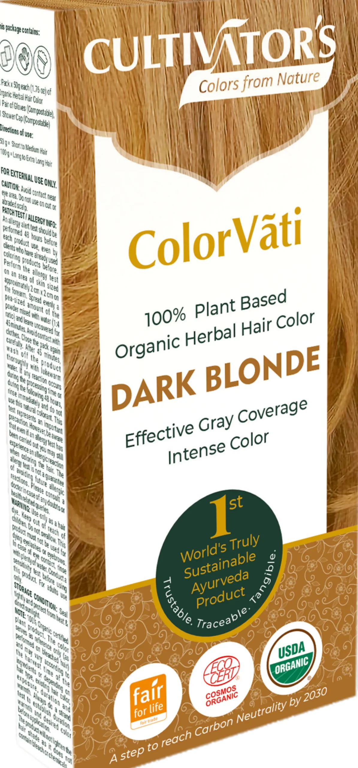 ColorVãti Organic Herbal Hair Color - 04 Dark Blonde, 100 g