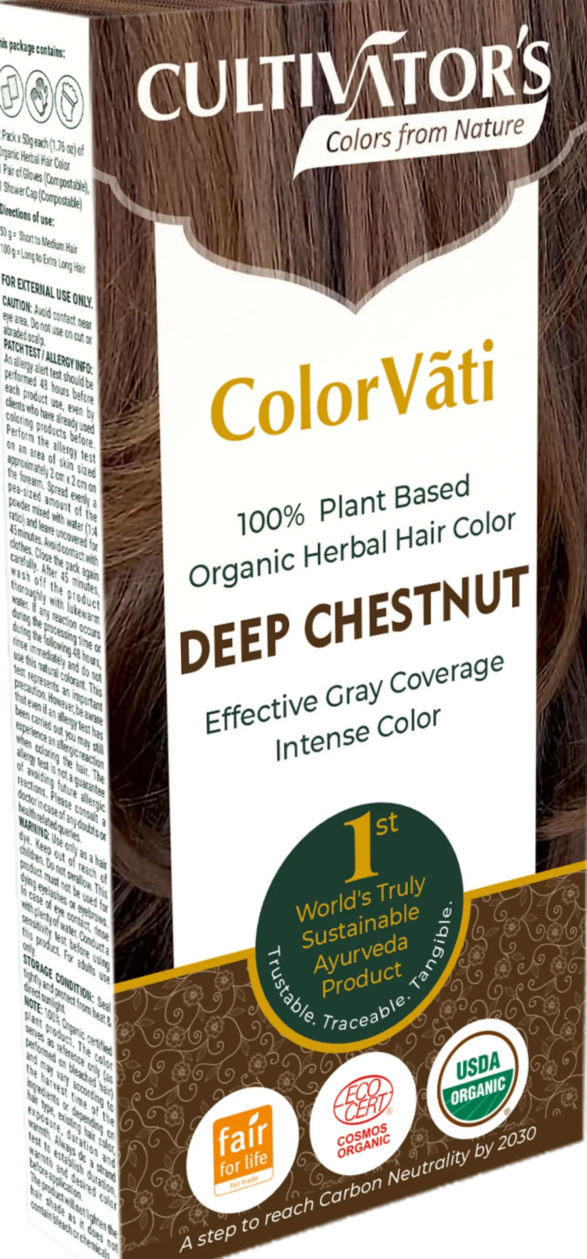 ColorVãti Organic Herbal Hair Color - 16 Deep Chestnut, 100 g