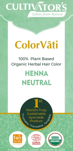 ColorVãti Organic Herbal Hair Color - Henna Neutral, 100 g