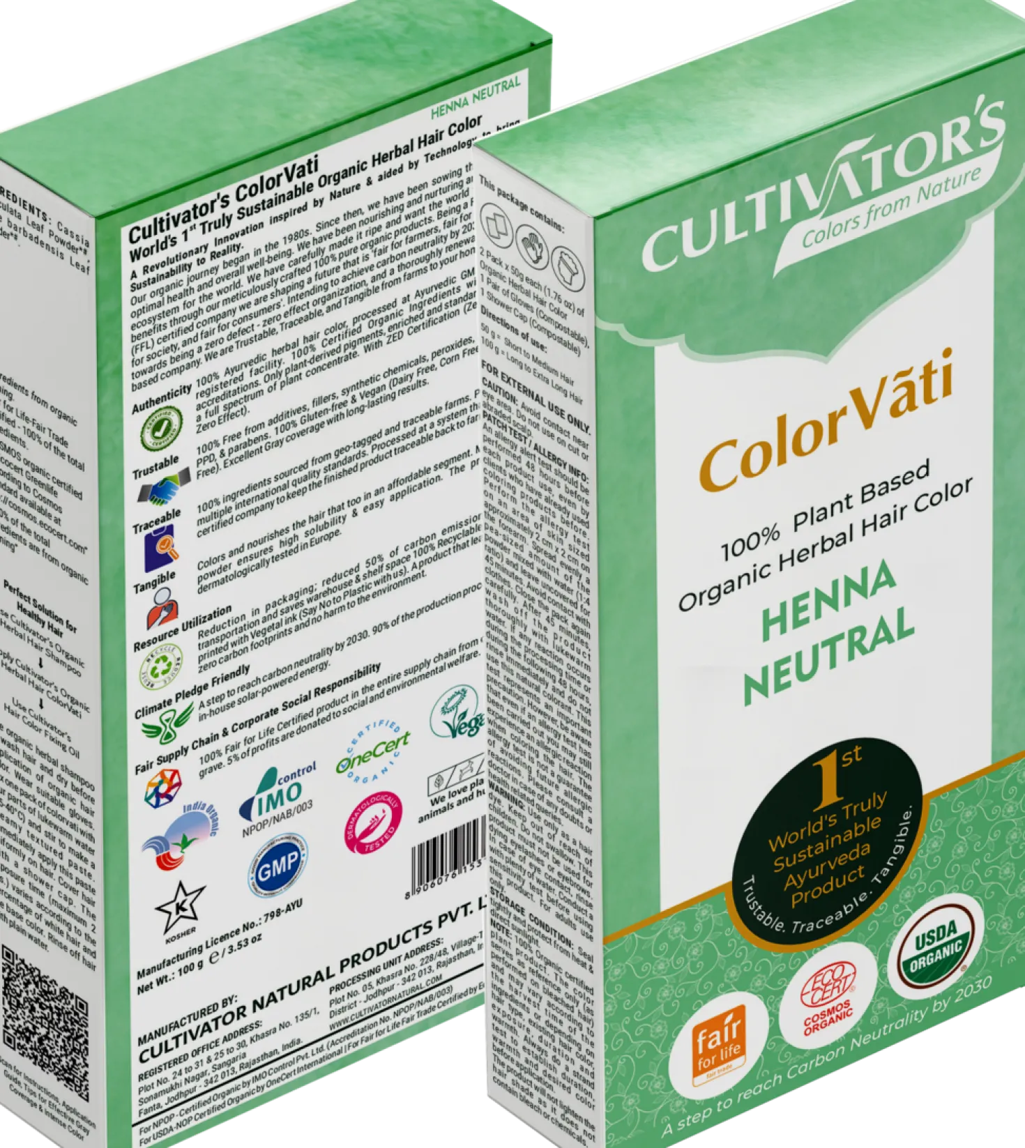 ColorVãti Organic Herbal Hair Color - Henna Neutral, 100 g