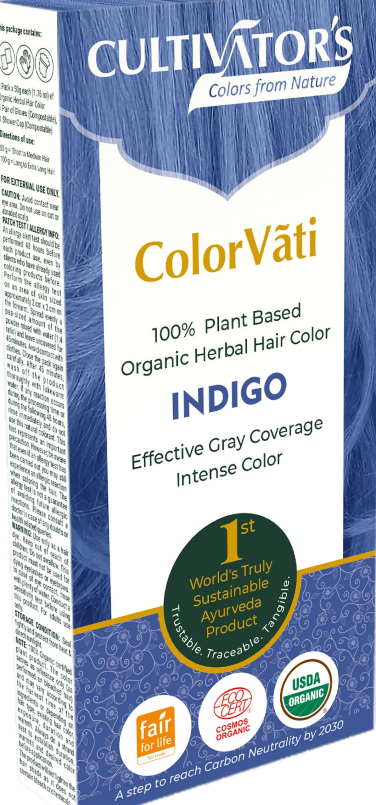 ColorVãti Organic Herbal Hair Color - Indigo, 100 g