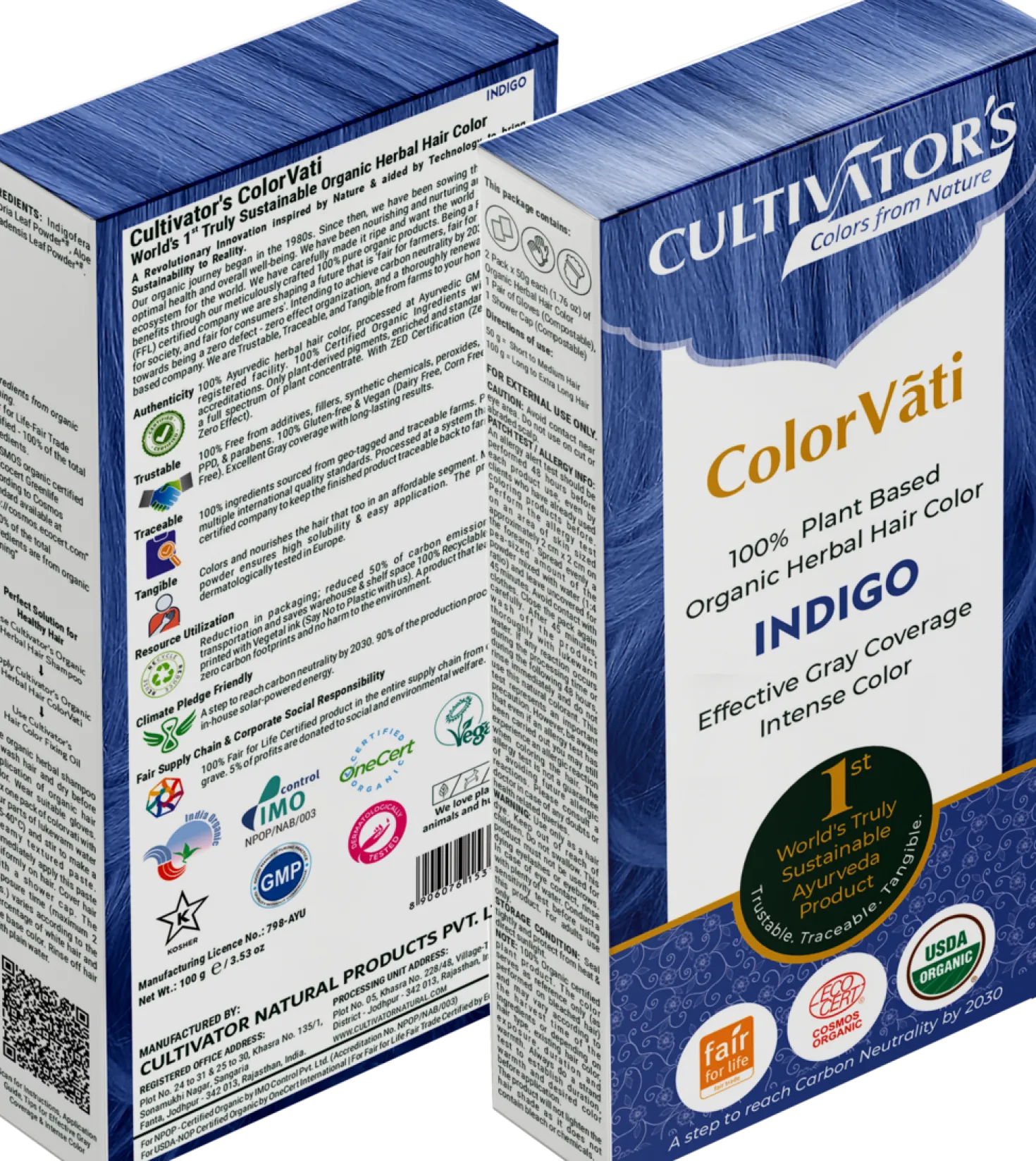 ColorVãti Organic Herbal Hair Color - Indigo, 100 g