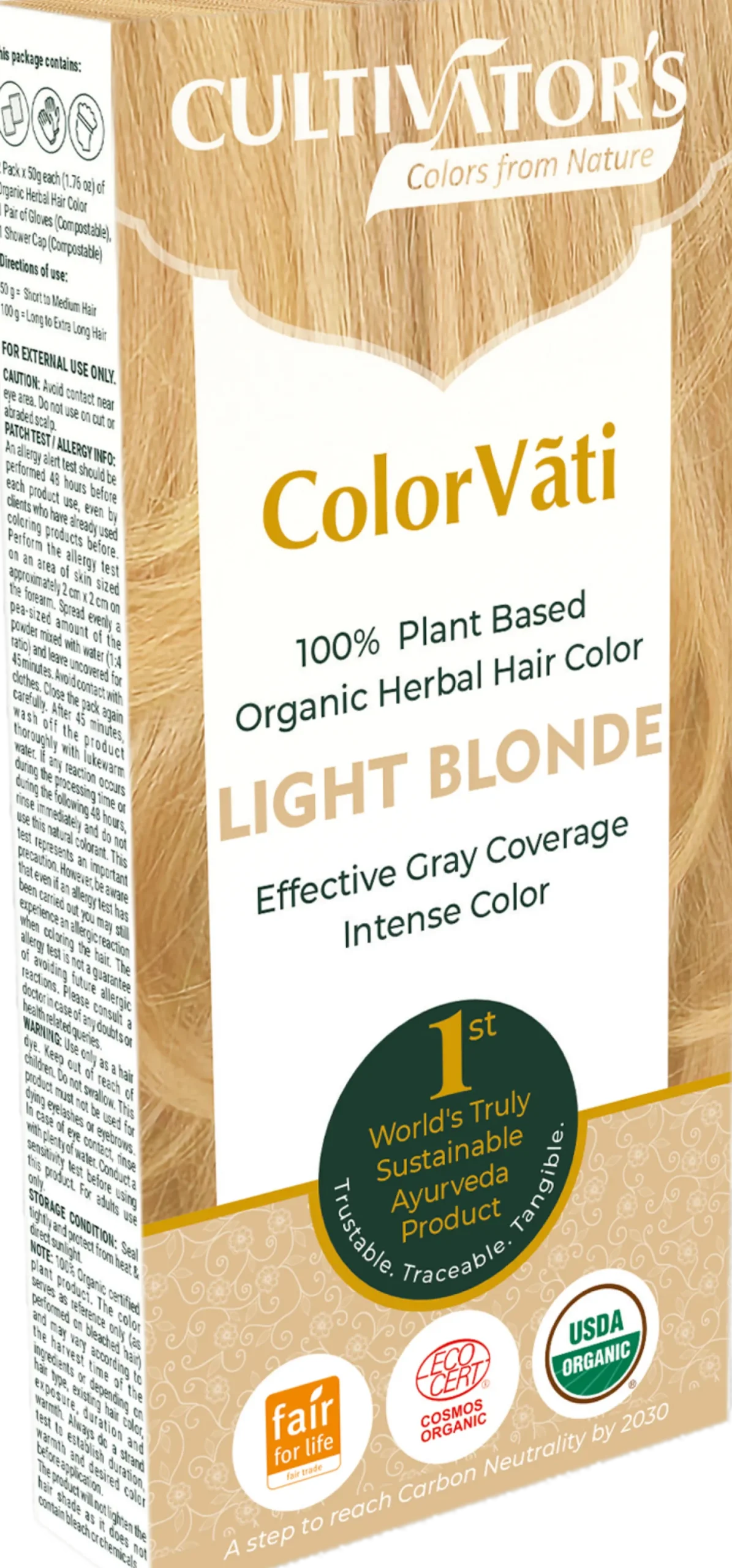 ColorVãti Organic Herbal Hair Color - 02 Light Blonde, 100 g