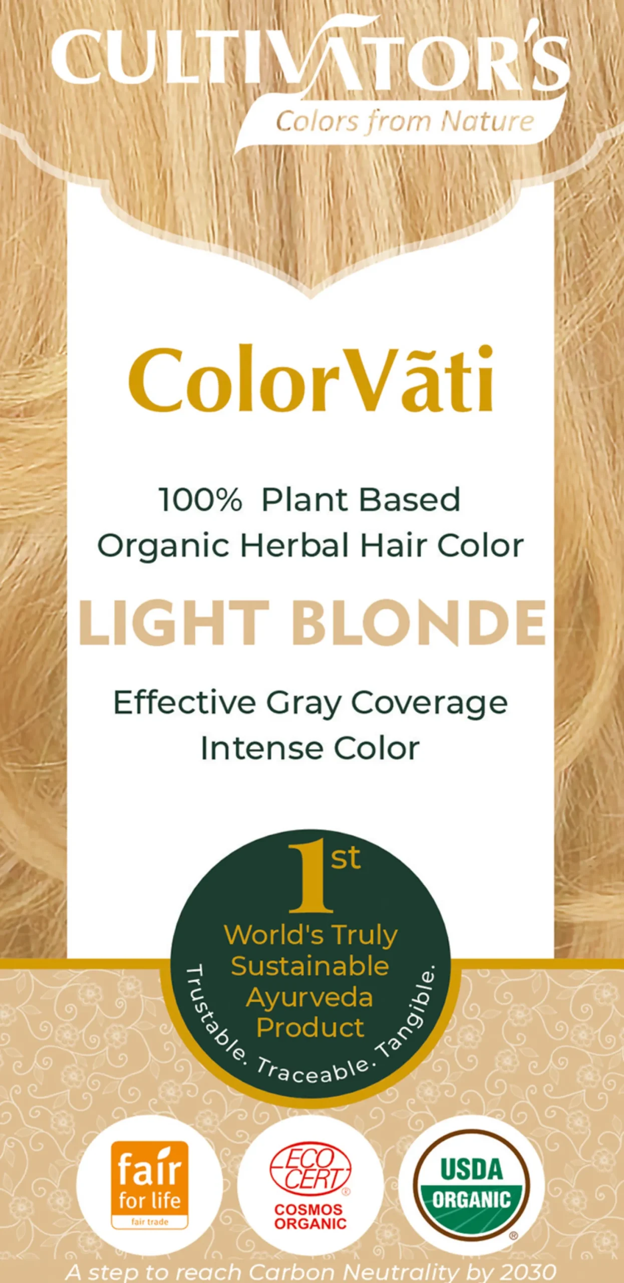 ColorVãti Organic Herbal Hair Color - 02 Light Blonde, 100 g