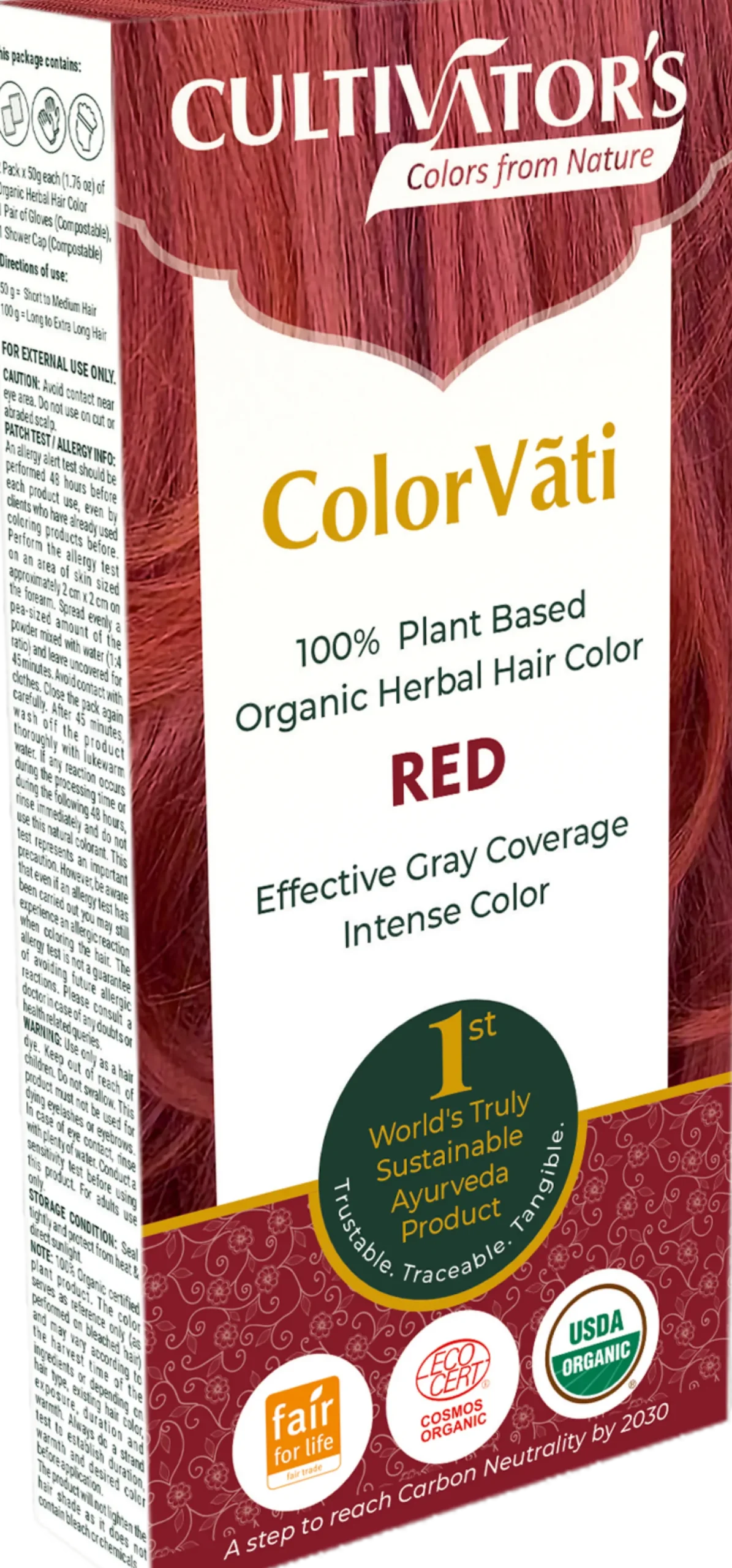 ColorVãti Organic Herbal Hair Color - 10 Red, 100 g