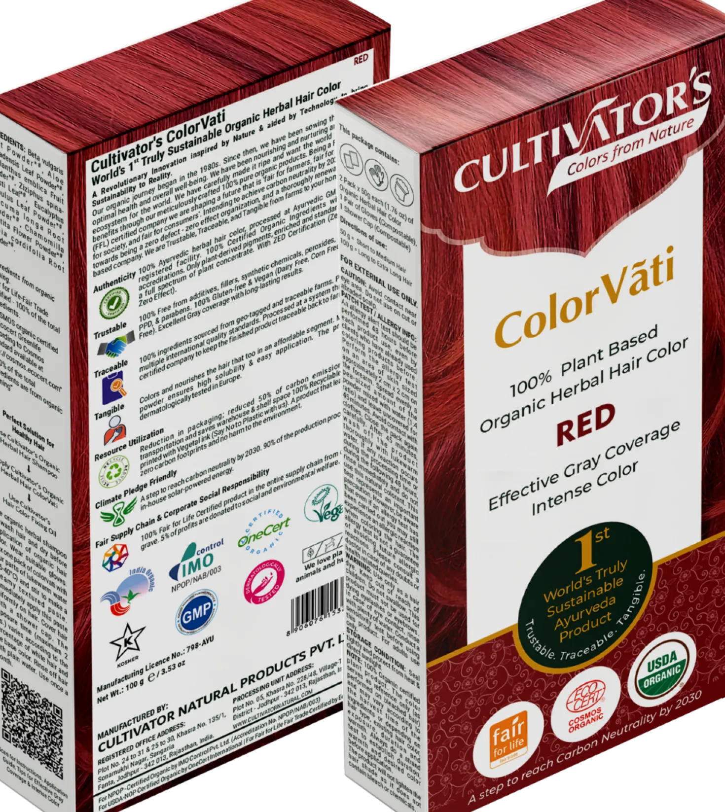 ColorVãti Organic Herbal Hair Color - 10 Red, 100 g