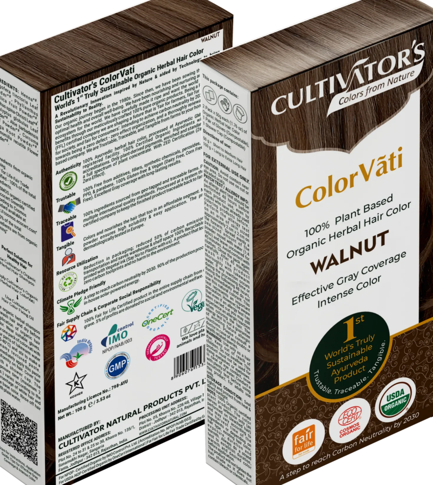 ColorVãti Organic Herbal Hair Color - 14 Walnut, 100 g
