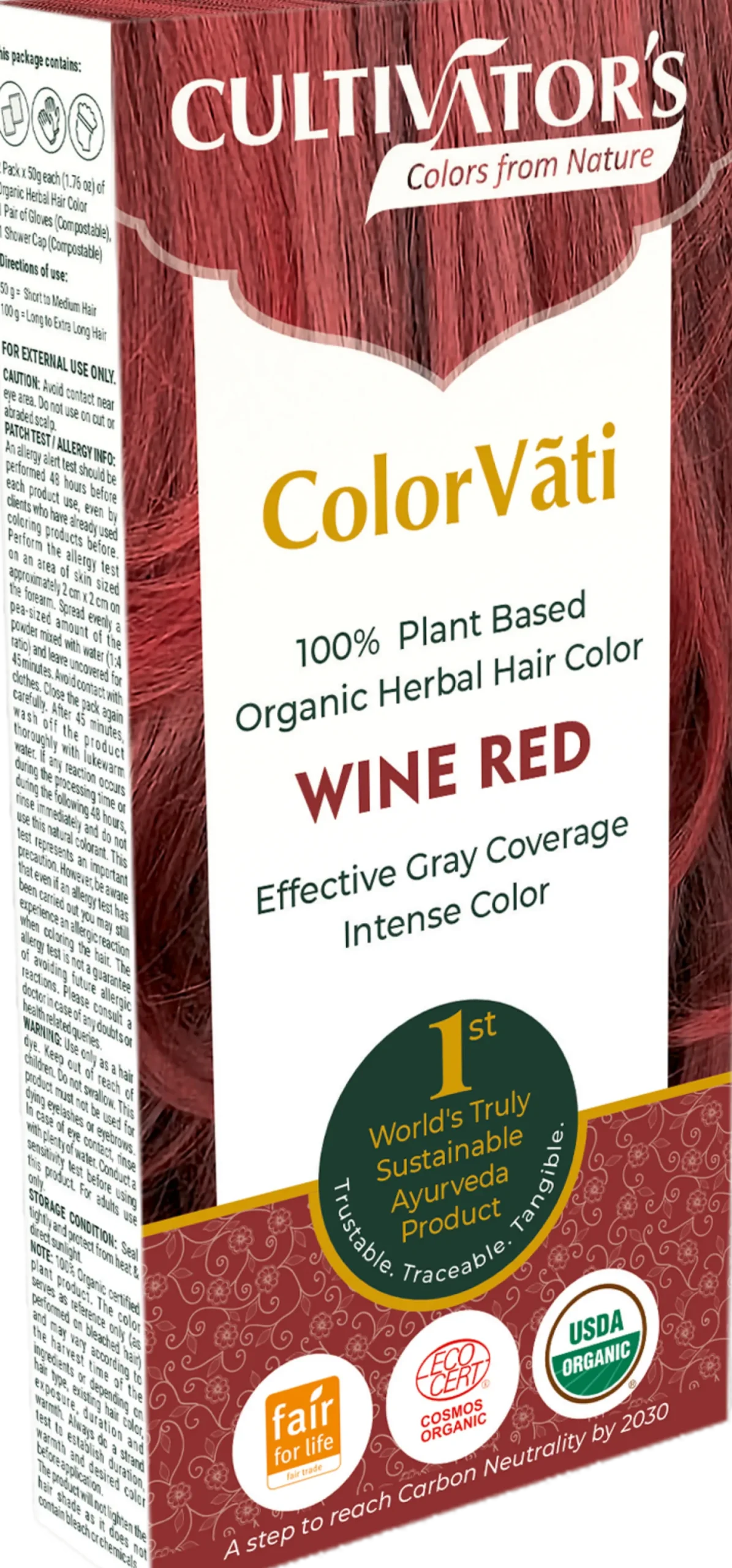 ColorVãti Organic Herbal Hair Color - 11 Wine Red, 100 g