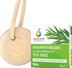 Colours of Life Shampoo Solido al Tea Tree, 80 g