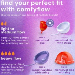 Comfyflow - Set per il Ciclo (Dischi e Coppetta), 5 pezzi