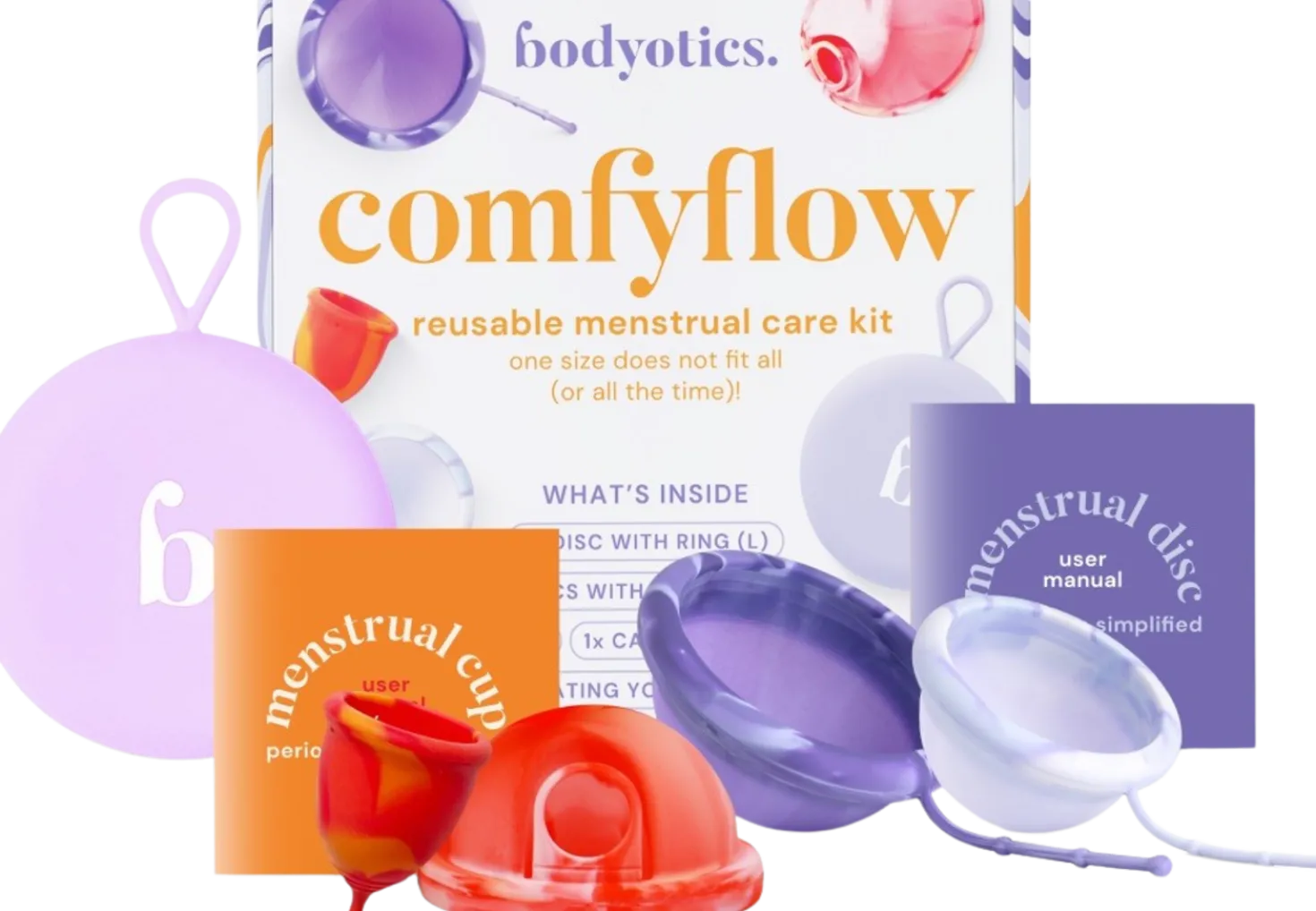 Comfyflow - Set per il Ciclo (Dischi e Coppetta), 5 pezzi