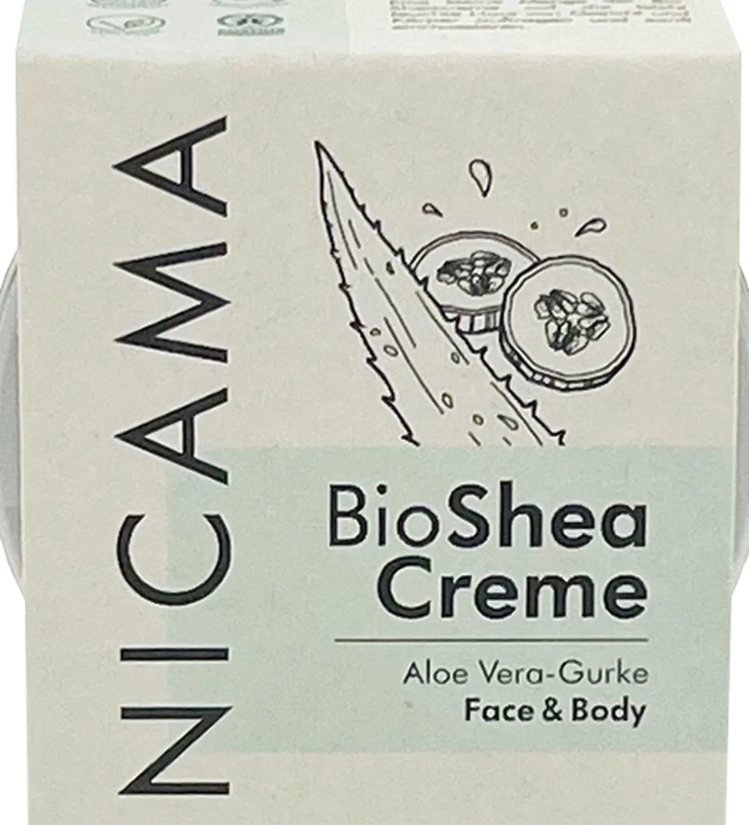 Crema al Burro di Karité Bio, Aloe Vera e Cetriolo, 50 ml