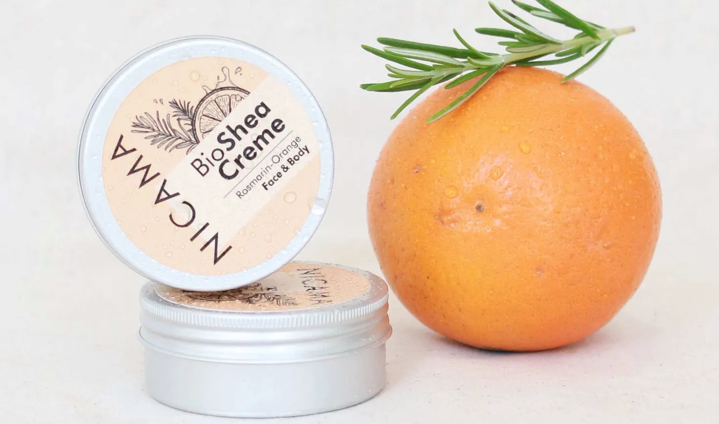 Crema al Burro di Karité Bio, Rosmarino e Arancia, 50 ml