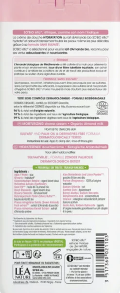 Crema Doccia Idratante al Latte di Mandorle Bio, 650 ml