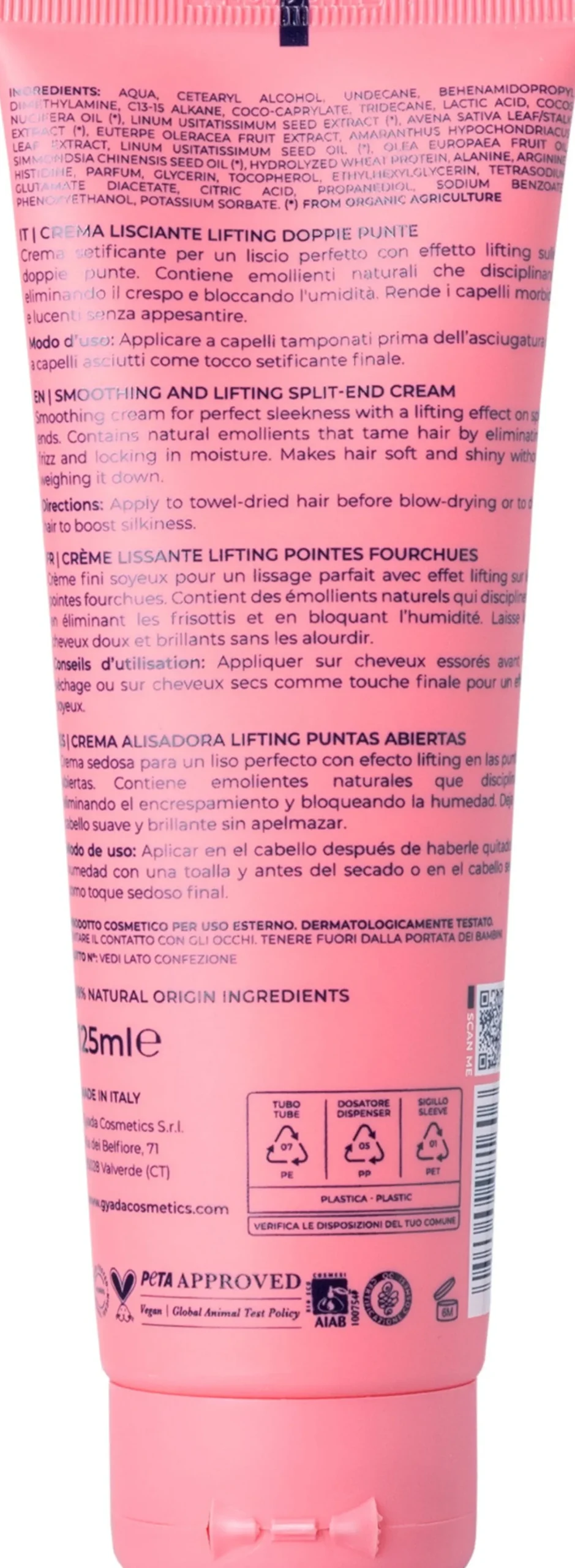 Crema Lisciante Lifting Doppie Punte, 125 ml