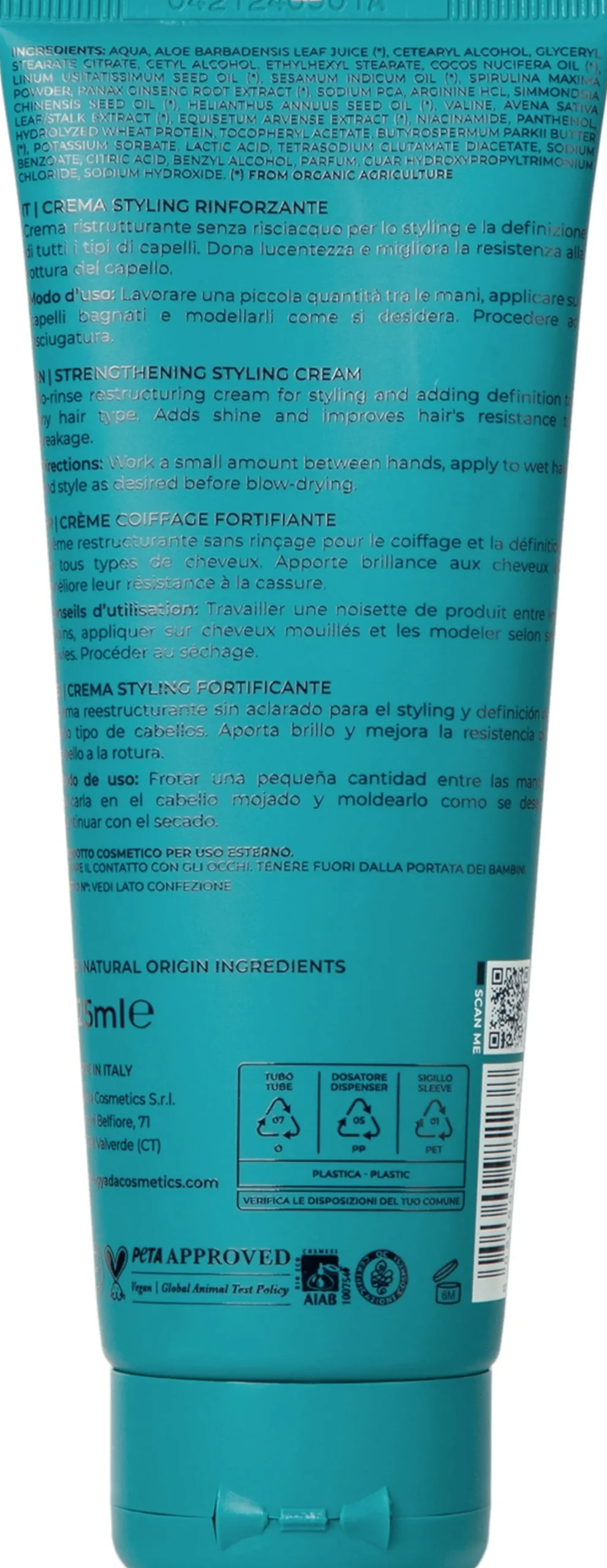 Crema Styling Rinforzante con Spirulina, 125 ml