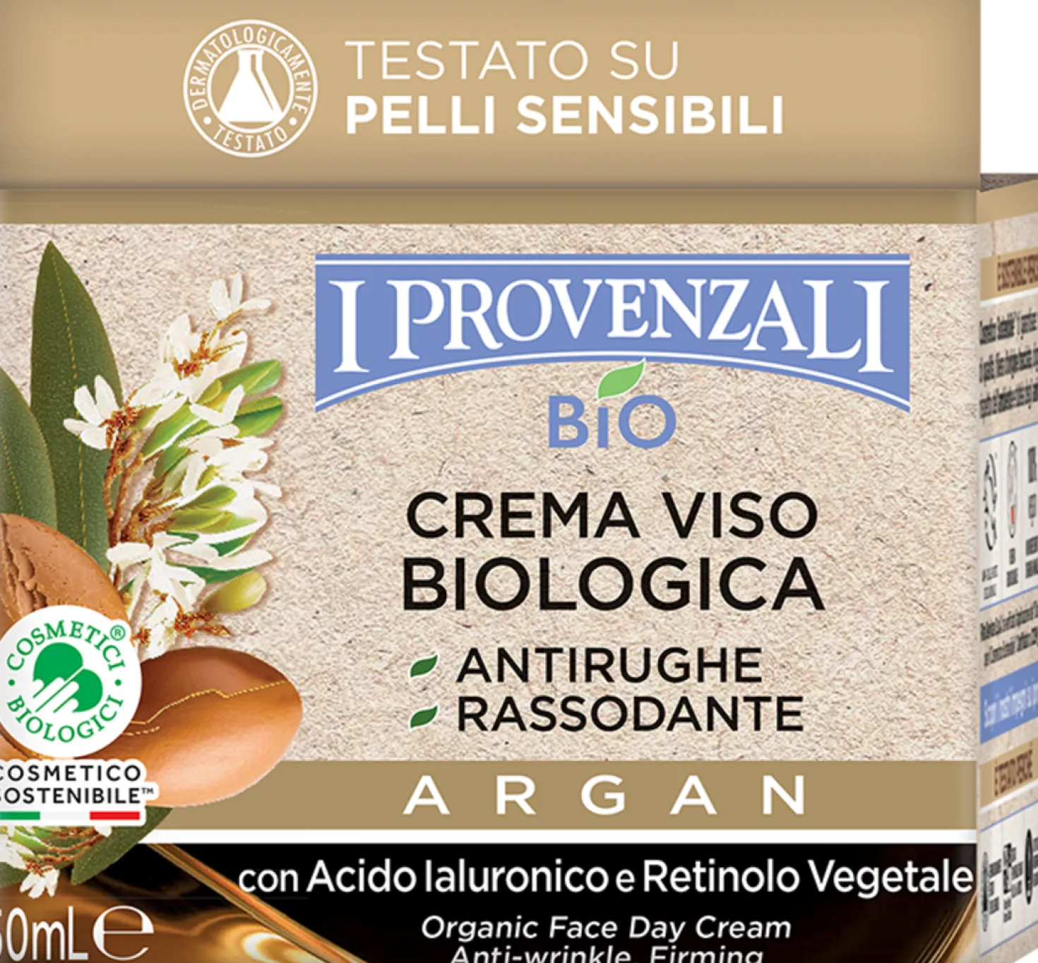 Crema Viso Antirughe Biologica Argan, 50 ml