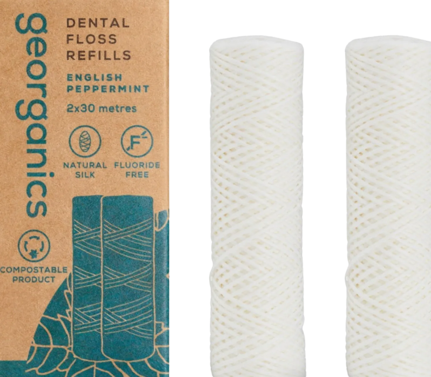 Dental Floss English Peppermint, Refill 2 x 30m (2 pezzi)