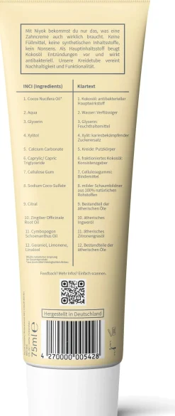 Dentifricio Citronella e Zenzero, 75 ml