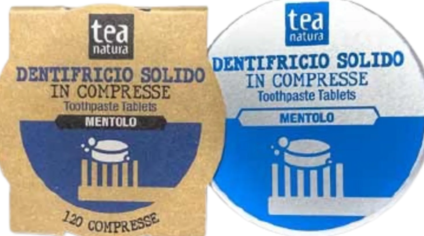 Dentifricio Solido in Compresse al Mentolo, 120 pezzi