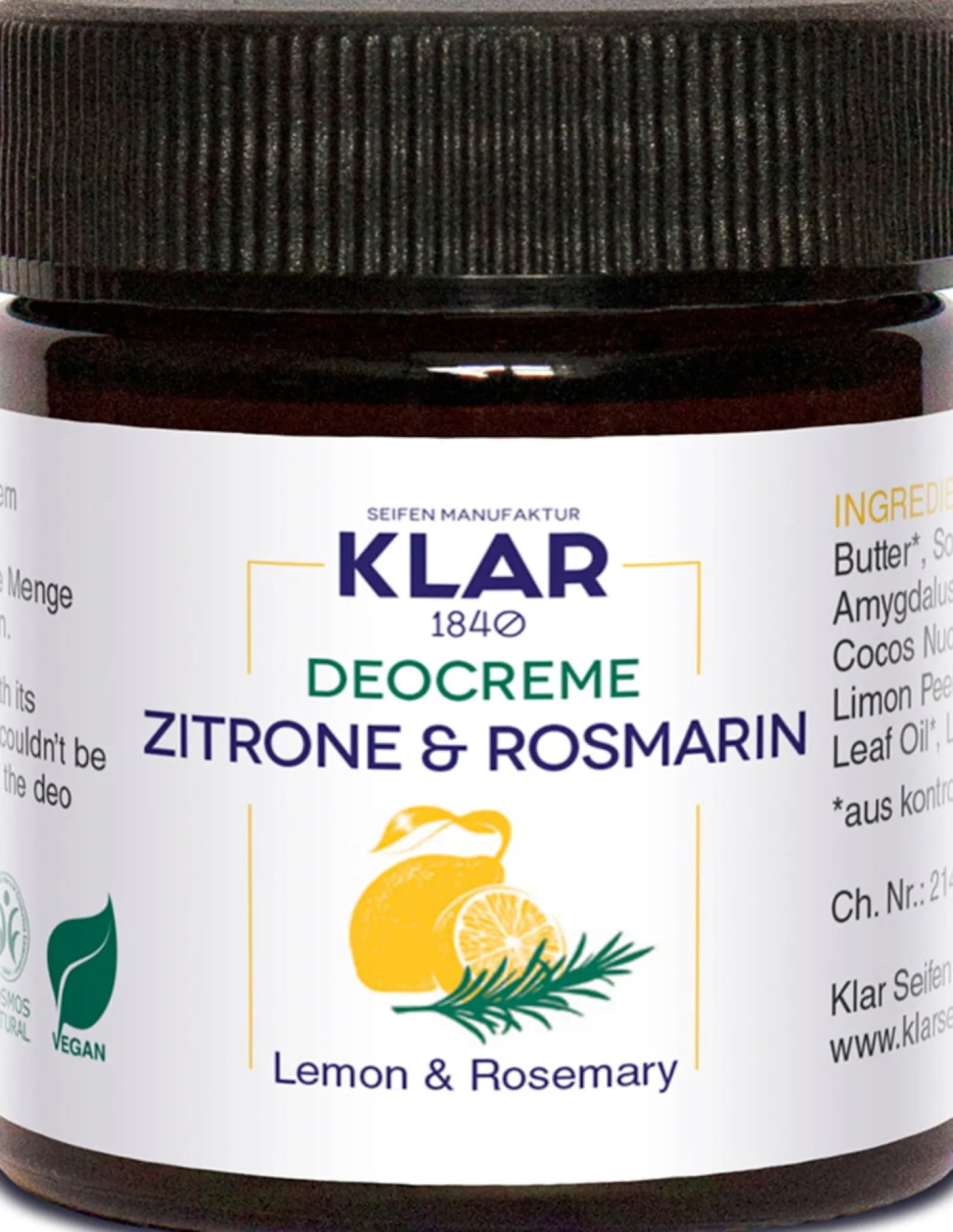 Deodorante in Crema Limone & Rosmarino, 30 ml