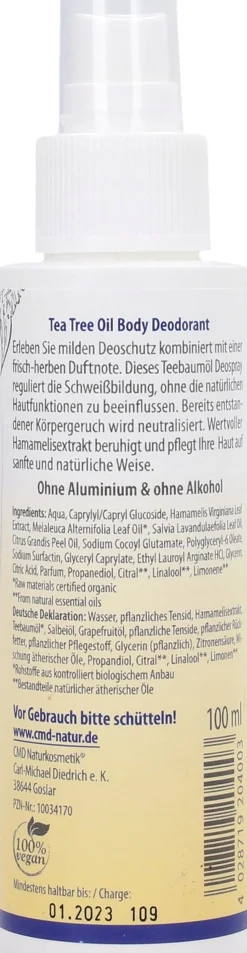 Deodorante Spray al Tea Tree, 100 ml