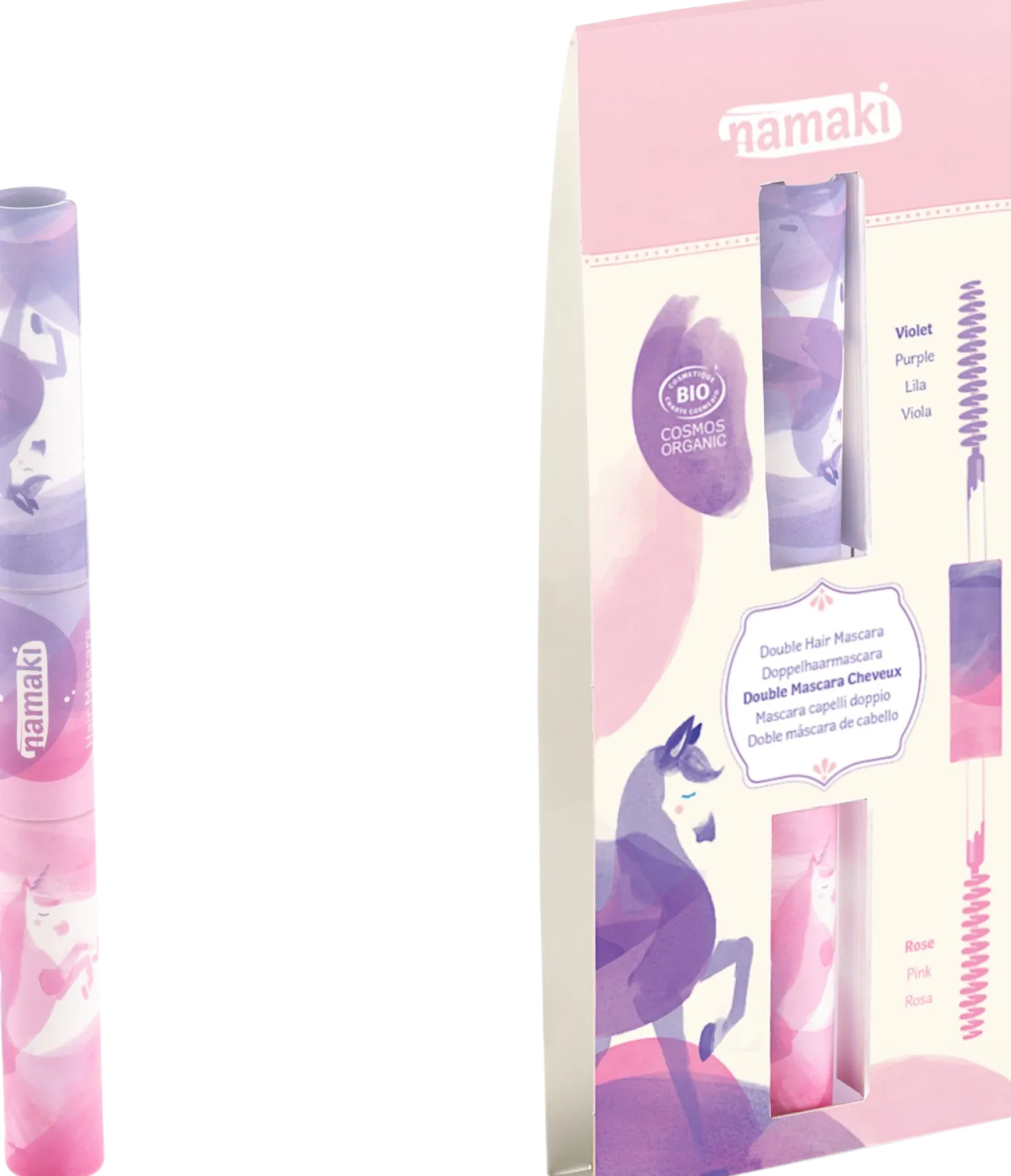 Double-Tip Hair Mascara Pink - Purple, 7 ml
