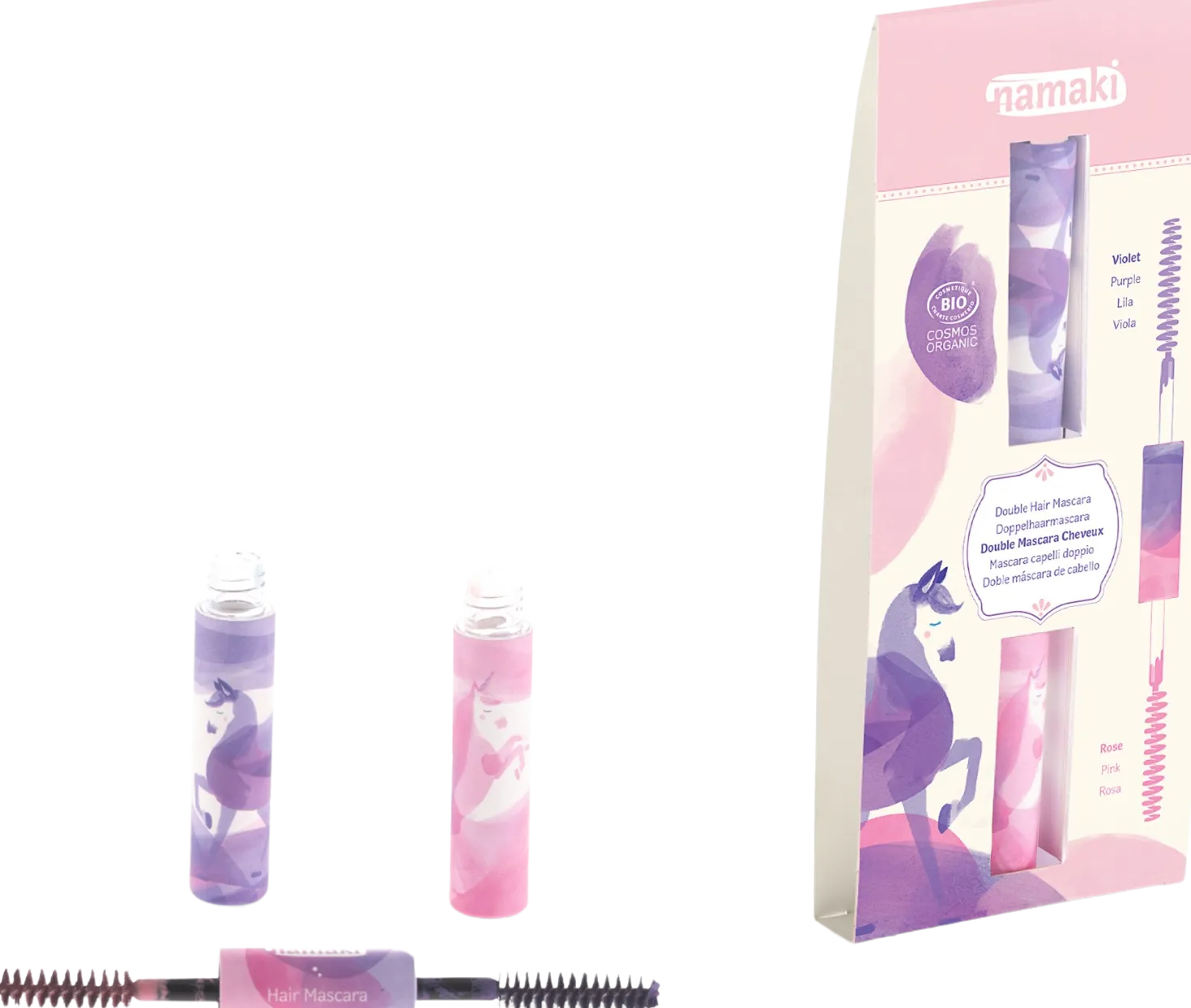 Double-Tip Hair Mascara Pink - Purple, 7 ml