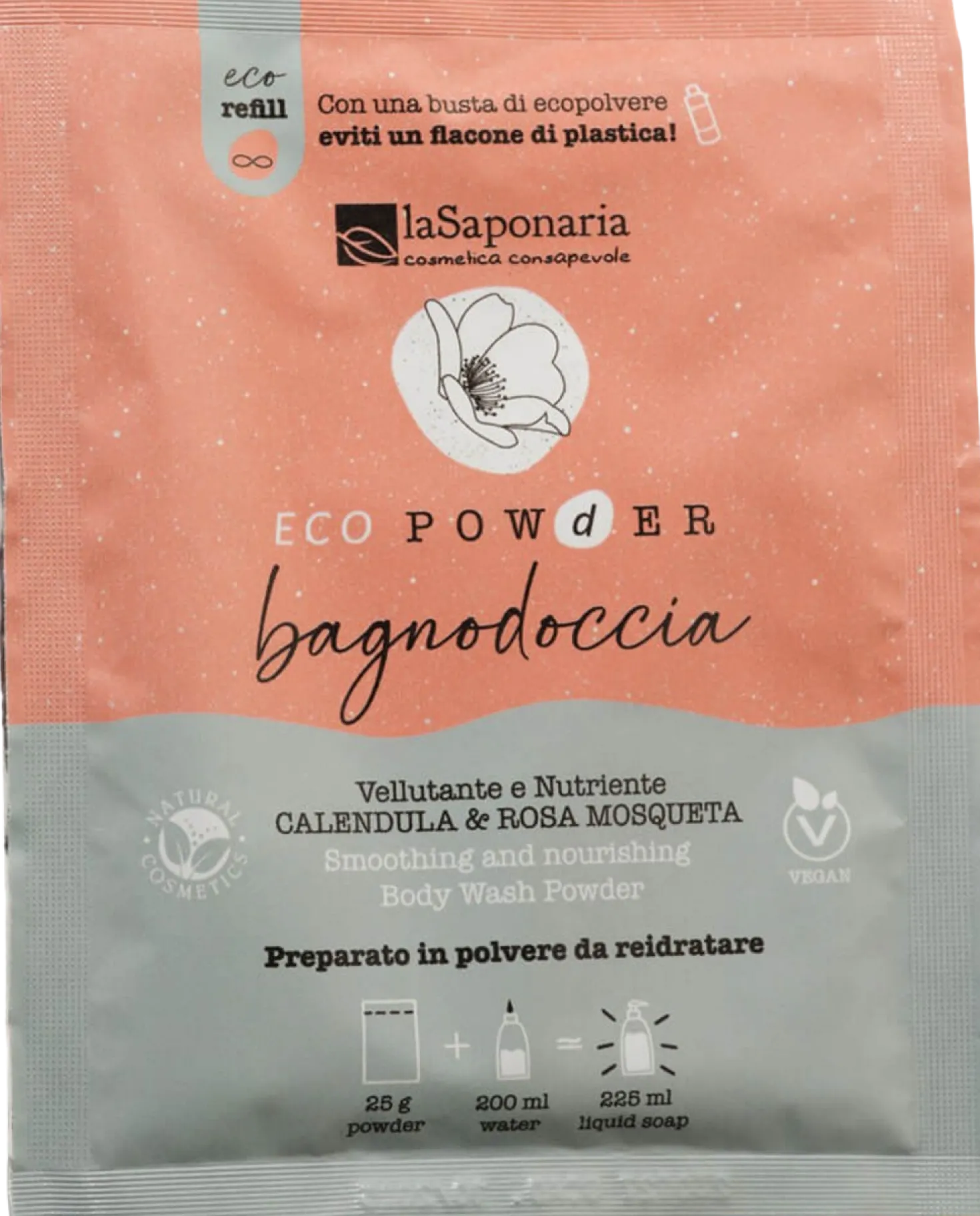 EcoPowder Bagno Doccia in Polvere Vellutante, 25 g