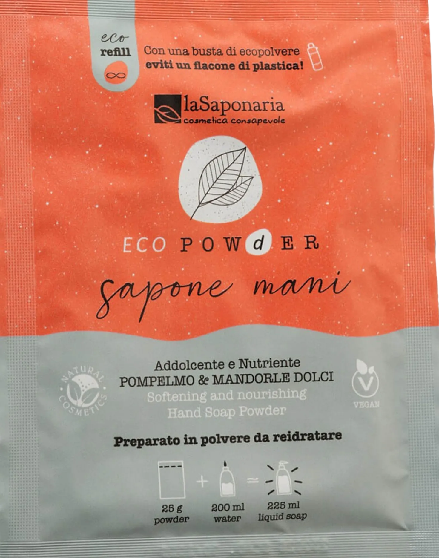 EcoPowder Sapone Mani in Polvere Addolcente, 25 g